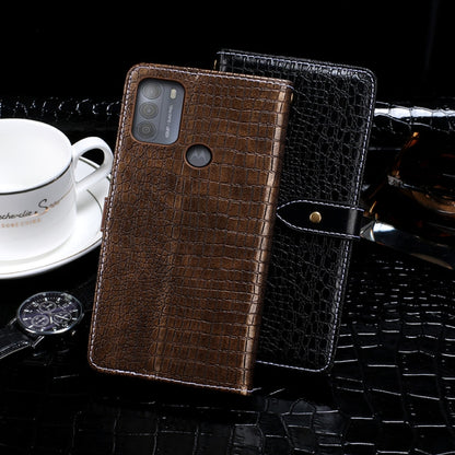 For Motorola Moto G50 idewei Crocodile Texture Horizontal Flip Leather Case with Holder & Card Slots & Wallet(Black) by idewei