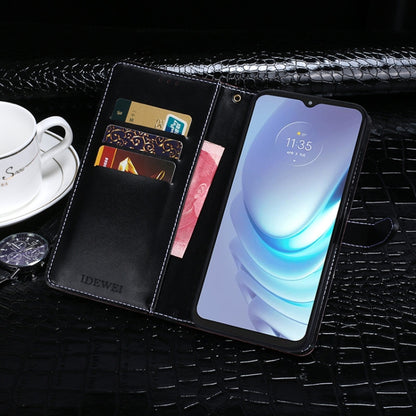 For Motorola Moto G50 idewei Crocodile Texture Horizontal Flip Leather Case with Holder & Card Slots & Wallet(Black) by idewei