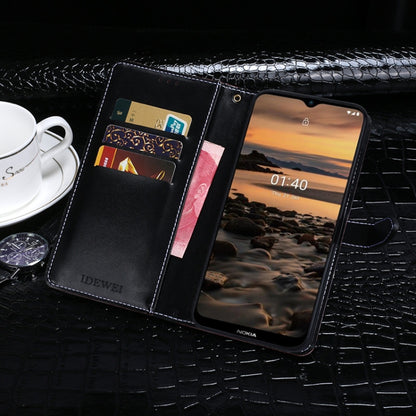 For Nokia 1.4 idewei Crocodile Texture Horizontal Flip Leather Case with Holder & Card Slots & Wallet(Black) by idewei
