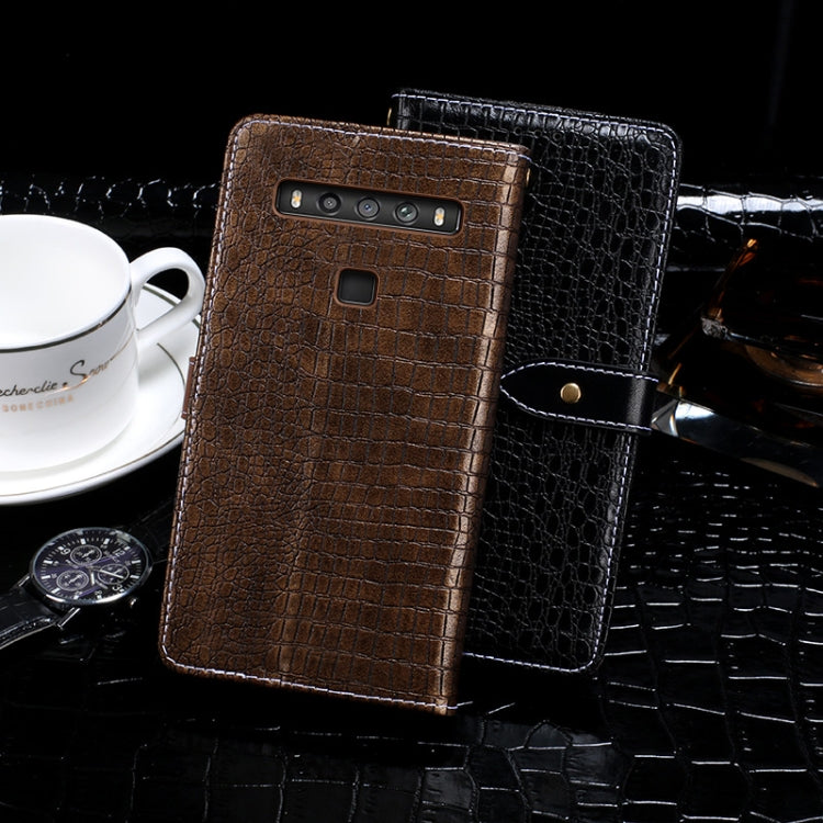 For TCL 10 5G UW idewei Crocodile Texture Horizontal Flip Leather Case with Holder & Card Slots & Wallet(Black) by idewei