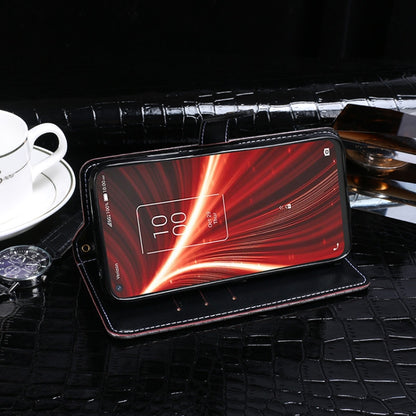 For TCL 10 5G UW idewei Crocodile Texture Horizontal Flip Leather Case with Holder & Card Slots & Wallet(Black) by idewei