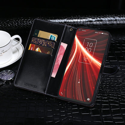 For TCL 10 5G UW idewei Crocodile Texture Horizontal Flip Leather Case with Holder & Card Slots & Wallet(Black) by idewei