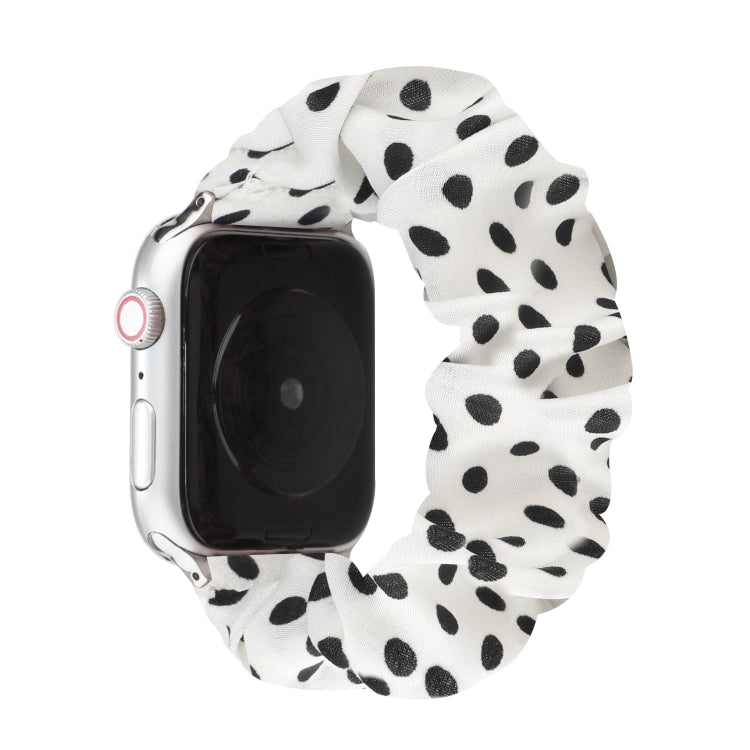 Dots Hair Ring Cloth Watch Band For Apple Watch Ultra 49mm&Watch Ultra 2 49mm / Series 9&8&7 45mm / SE 3&SE 2&6&SE&5&4 44mm / 3&2&1 42mm(White) by bashfashion
