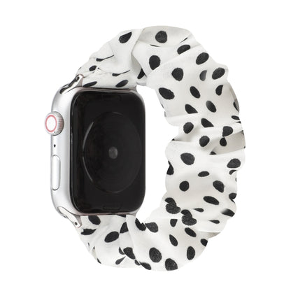 Dots Hair Ring Cloth Watch Band For Apple Watch Ultra 49mm&Watch Ultra 2 49mm / Series 9&8&7 45mm / SE 3&SE 2&6&SE&5&4 44mm / 3&2&1 42mm(White) by bashfashion