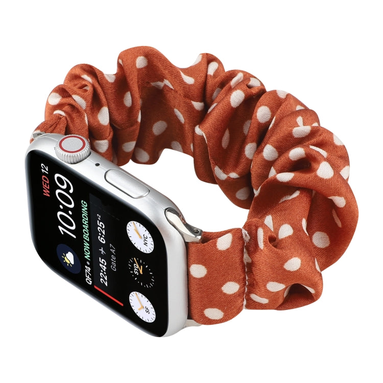 Dots Hair Ring Cloth Watch Band For Apple Watch Ultra 49mm&Watch Ultra 2 49mm / Series 9&8&7 45mm / SE 3&SE 2&6&SE&5&4 44mm / 3&2&1 42mm(Orange) by bashfashion