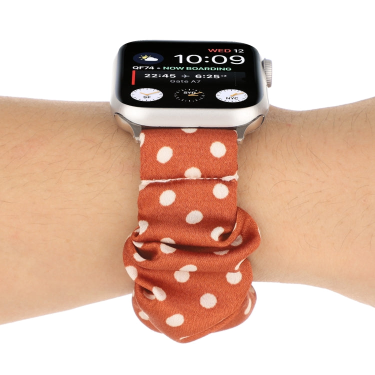 Dots Hair Ring Cloth Watch Band For Apple Watch Ultra 49mm&Watch Ultra 2 49mm / Series 9&8&7 45mm / SE 3&SE 2&6&SE&5&4 44mm / 3&2&1 42mm(Orange) by bashfashion