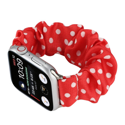 Dots Hair Ring Cloth Watch Band For Apple Watch Ultra 49mm&Watch Ultra 2 49mm / Series 9&8&7 45mm / SE 3&SE 2&6&SE&5&4 44mm / 3&2&1 42mm(Red) by bashfashion