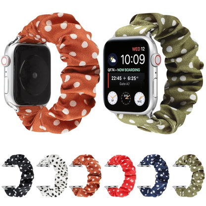 Dots Hair Ring Cloth Watch Band For Apple Watch Ultra 49mm&Watch Ultra 2 49mm / Series 9&8&7 45mm / SE 3&SE 2&6&SE&5&4 44mm / 3&2&1 42mm(Orange) by bashfashion