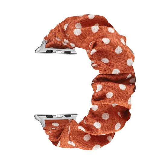 Dots Hair Ring Cloth Watch Band For Apple Watch Series 9&8&7 41mm / SE 3&SE 2&6&SE&5&4 40mm / 3&2&1 38mm(Orange) by bashfashion