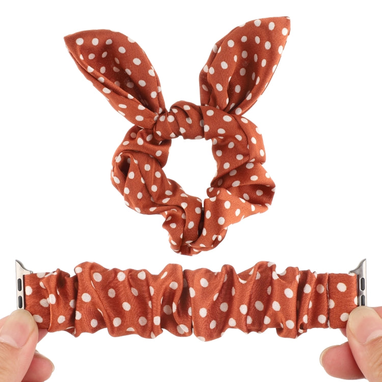 Dots Hair Ring Cloth Watch Band For Apple Watch Series 9&8&7 41mm / SE 3&SE 2&6&SE&5&4 40mm / 3&2&1 38mm(Orange) by bashfashion