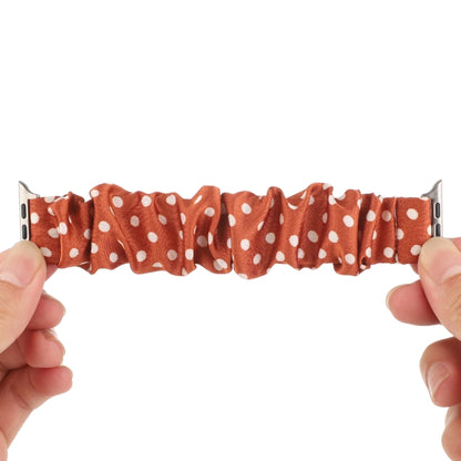 Dots Hair Ring Cloth Watch Band For Apple Watch Series 9&8&7 41mm / SE 3&SE 2&6&SE&5&4 40mm / 3&2&1 38mm(Orange) by bashfashion