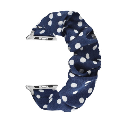 Dots Hair Ring Cloth Watch Band For Apple Watch Series 9&8&7 41mm / SE 3&SE 2&6&SE&5&4 40mm / 3&2&1 38mm(Royal Blue) by bashfashion