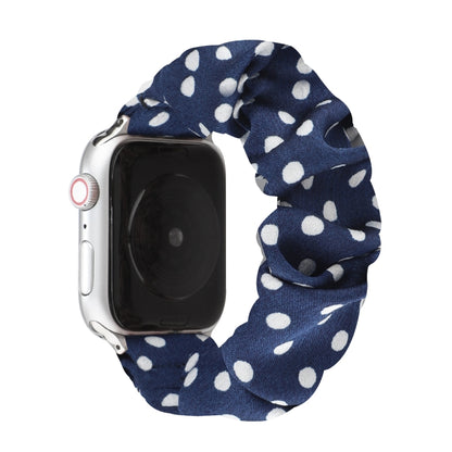 Dots Hair Ring Cloth Watch Band For Apple Watch Series 9&8&7 41mm / SE 3&SE 2&6&SE&5&4 40mm / 3&2&1 38mm(Royal Blue) by bashfashion