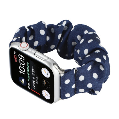 Dots Hair Ring Cloth Watch Band For Apple Watch Series 9&8&7 41mm / SE 3&SE 2&6&SE&5&4 40mm / 3&2&1 38mm(Royal Blue) by bashfashion