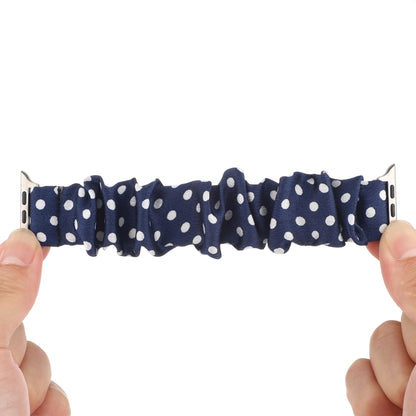 Dots Hair Ring Cloth Watch Band For Apple Watch Series 9&8&7 41mm / SE 3&SE 2&6&SE&5&4 40mm / 3&2&1 38mm(Royal Blue) by bashfashion
