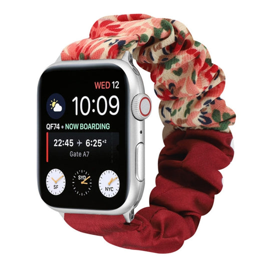 Butterfly Pattern Hair Ring Cloth Watch Band For Apple Watch Ultra 49mm&Watch Ultra 2 49mm / Series 9&8&7 45mm / SE 3&SE 2&6&SE&5&4 44mm / 3&2&1 42mm(A) by bashfashion
