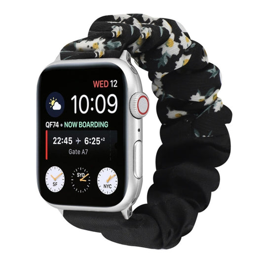 Butterfly Pattern Hair Ring Cloth Watch Band For Apple Watch Ultra 49mm&Watch Ultra 2 49mm / Series 9&8&7 45mm / SE 3&SE 2&6&SE&5&4 44mm / 3&2&1 42mm(E) by bashfashion