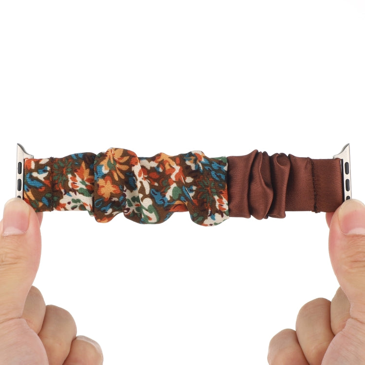 Butterfly Pattern Hair Ring Cloth Watch Band For Apple Watch Ultra 49mm&Watch Ultra 2 49mm / Series 9&8&7 45mm / SE 3&SE 2&6&SE&5&4 44mm / 3&2&1 42mm(H) by bashfashion