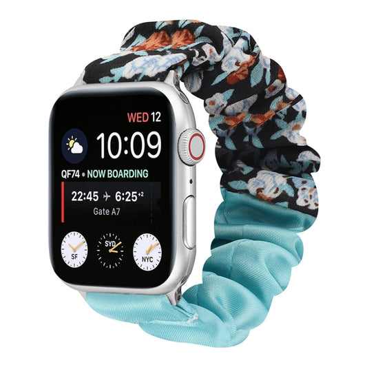 Butterfly Pattern Hair Ring Cloth Watch Band For Apple Watch Ultra 49mm&Watch Ultra 2 49mm / Series 9&8&7 45mm / SE 3&SE 2&6&SE&5&4 44mm / 3&2&1 42mm(J) by bashfashion