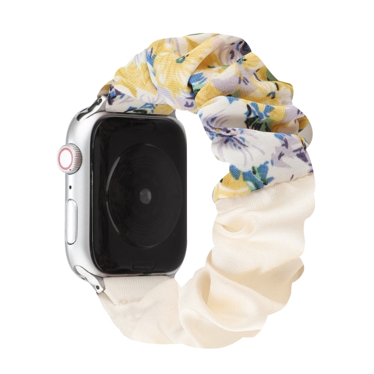 Butterfly Pattern Hair Ring Cloth Watch Band For Apple Watch Ultra 49mm&Watch Ultra 2 49mm / Series 9&8&7 45mm / SE 3&SE 2&6&SE&5&4 44mm / 3&2&1 42mm(K) by bashfashion