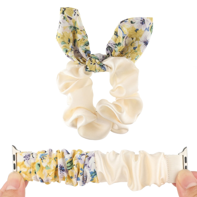 Butterfly Pattern Hair Ring Cloth Watch Band For Apple Watch Ultra 49mm&Watch Ultra 2 49mm / Series 9&8&7 45mm / SE 3&SE 2&6&SE&5&4 44mm / 3&2&1 42mm(K) by bashfashion