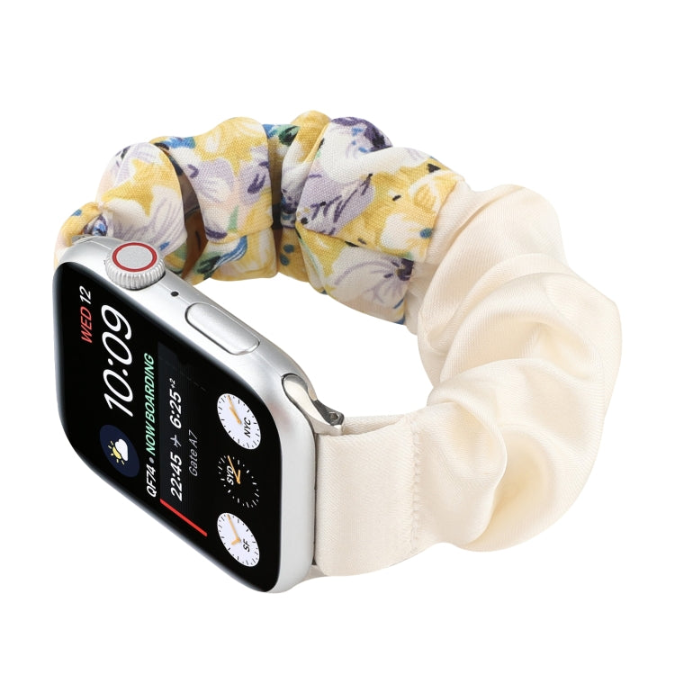 Butterfly Pattern Hair Ring Cloth Watch Band For Apple Watch Ultra 49mm&Watch Ultra 2 49mm / Series 9&8&7 45mm / SE 3&SE 2&6&SE&5&4 44mm / 3&2&1 42mm(K) by bashfashion