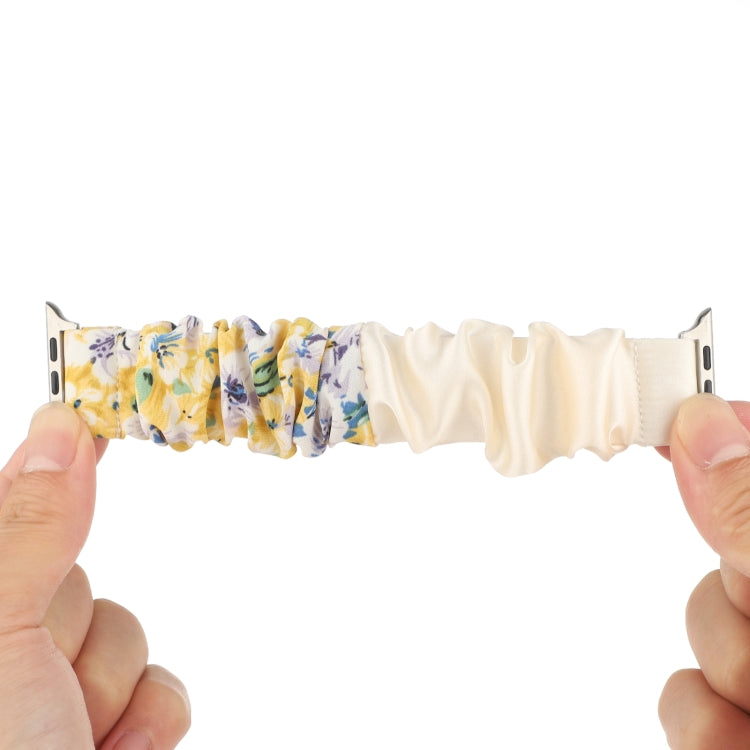 Butterfly Pattern Hair Ring Cloth Watch Band For Apple Watch Ultra 49mm&Watch Ultra 2 49mm / Series 9&8&7 45mm / SE 3&SE 2&6&SE&5&4 44mm / 3&2&1 42mm(K) by bashfashion