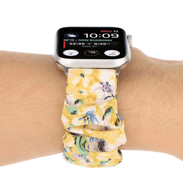 Butterfly Pattern Hair Ring Cloth Watch Band For Apple Watch Ultra 49mm&Watch Ultra 2 49mm / Series 9&8&7 45mm / SE 3&SE 2&6&SE&5&4 44mm / 3&2&1 42mm(K) by bashfashion