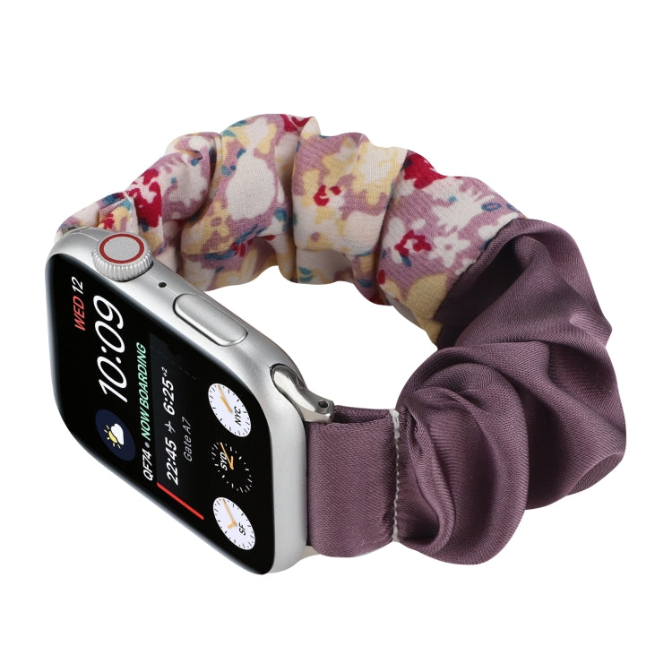 Butterfly Pattern Hair Ring Cloth Watch Band For Apple Watch Ultra 49mm&Watch Ultra 2 49mm / Series 9&8&7 45mm / SE 3&SE 2&6&SE&5&4 44mm / 3&2&1 42mm(L) by bashfashion