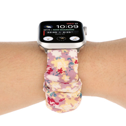 Butterfly Pattern Hair Ring Cloth Watch Band For Apple Watch Ultra 49mm&Watch Ultra 2 49mm / Series 9&8&7 45mm / SE 3&SE 2&6&SE&5&4 44mm / 3&2&1 42mm(L) by bashfashion