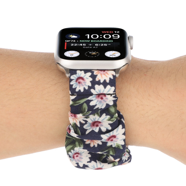 Butterfly Pattern Hair Ring Cloth Watch Band For Apple Watch Ultra 49mm&Watch Ultra 2 49mm / Series 9&8&7 45mm / SE 3&SE 2&6&SE&5&4 44mm / 3&2&1 42mm(M) by bashfashion