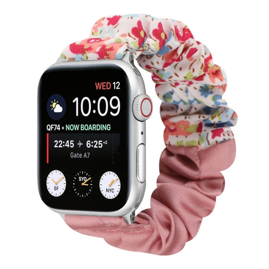 Butterfly Pattern Hair Ring Cloth Watch Band For Apple Watch Ultra 49mm&Watch Ultra 2 49mm / Series 9&8&7 45mm / SE 3&SE 2&6&SE&5&4 44mm / 3&2&1 42mm(Q) by bashfashion