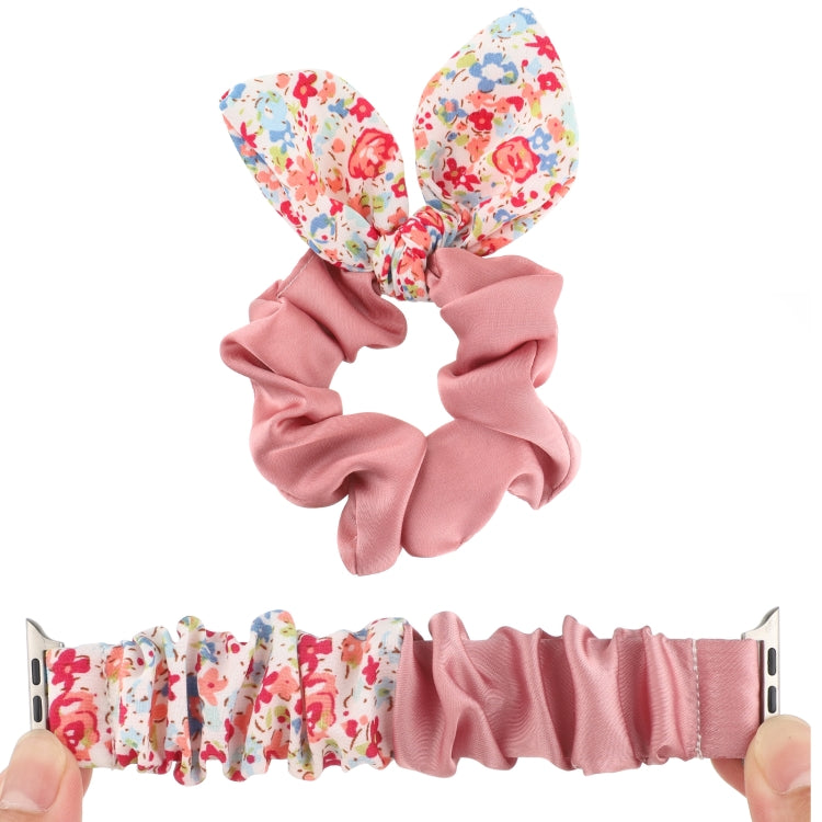 Butterfly Pattern Hair Ring Cloth Watch Band For Apple Watch Ultra 49mm&Watch Ultra 2 49mm / Series 9&8&7 45mm / SE 3&SE 2&6&SE&5&4 44mm / 3&2&1 42mm(Q) by bashfashion