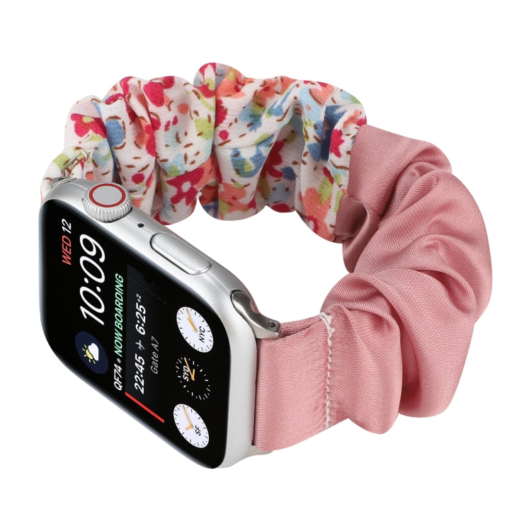 Butterfly Pattern Hair Ring Cloth Watch Band For Apple Watch Ultra 49mm&Watch Ultra 2 49mm / Series 9&8&7 45mm / SE 3&SE 2&6&SE&5&4 44mm / 3&2&1 42mm(Q) by bashfashion
