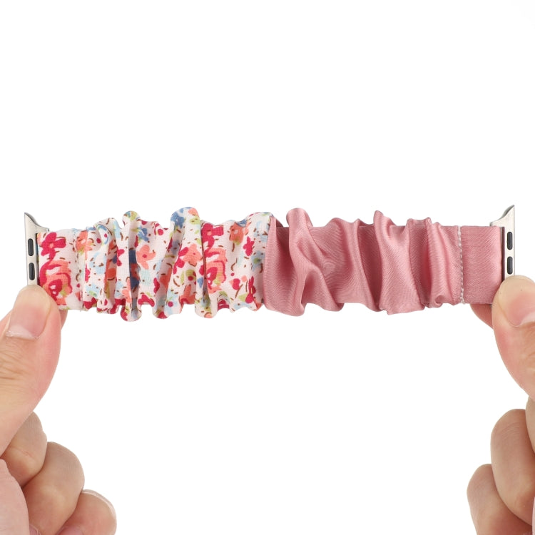 Butterfly Pattern Hair Ring Cloth Watch Band For Apple Watch Ultra 49mm&Watch Ultra 2 49mm / Series 9&8&7 45mm / SE 3&SE 2&6&SE&5&4 44mm / 3&2&1 42mm(Q) by bashfashion