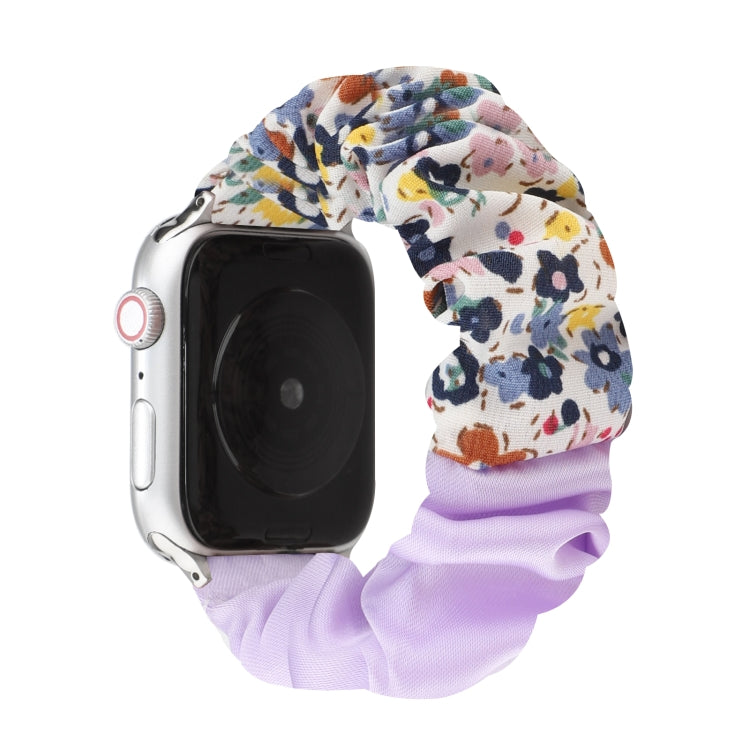 Butterfly Pattern Hair Ring Cloth Watch Band For Apple Watch Ultra 49mm&Watch Ultra 2 49mm / Series 9&8&7 45mm / SE 3&SE 2&6&SE&5&4 44mm / 3&2&1 42mm(R) by bashfashion