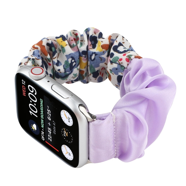 Butterfly Pattern Hair Ring Cloth Watch Band For Apple Watch Ultra 49mm&Watch Ultra 2 49mm / Series 9&8&7 45mm / SE 3&SE 2&6&SE&5&4 44mm / 3&2&1 42mm(R) by bashfashion