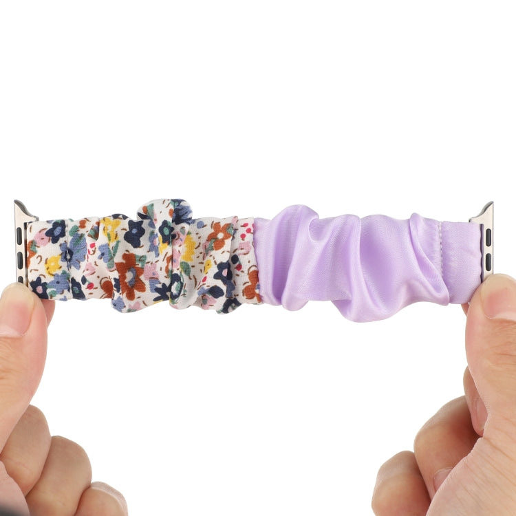 Butterfly Pattern Hair Ring Cloth Watch Band For Apple Watch Ultra 49mm&Watch Ultra 2 49mm / Series 9&8&7 45mm / SE 3&SE 2&6&SE&5&4 44mm / 3&2&1 42mm(R) by bashfashion