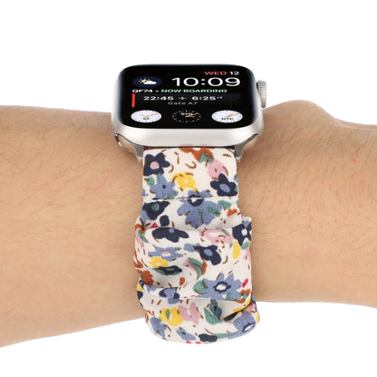 Butterfly Pattern Hair Ring Cloth Watch Band For Apple Watch Ultra 49mm&Watch Ultra 2 49mm / Series 9&8&7 45mm / SE 3&SE 2&6&SE&5&4 44mm / 3&2&1 42mm(R) by bashfashion