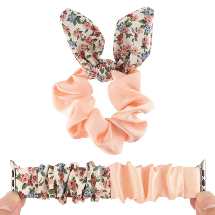 Butterfly Pattern Hair Ring Cloth Watch Band For Apple Watch Ultra 49mm&Watch Ultra 2 49mm / Series 9&8&7 45mm / SE 3&SE 2&6&SE&5&4 44mm / 3&2&1 42mm(S) by bashfashion