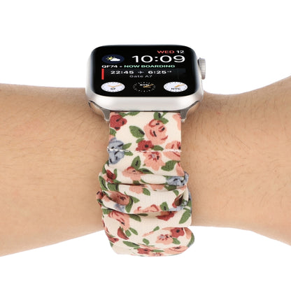 Butterfly Pattern Hair Ring Cloth Watch Band For Apple Watch Ultra 49mm&Watch Ultra 2 49mm / Series 9&8&7 45mm / SE 3&SE 2&6&SE&5&4 44mm / 3&2&1 42mm(S) by bashfashion