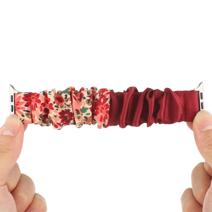 Butterfly Pattern Hair Ring Cloth Watch Band For Apple Watch Series 9&8&7 41mm / SE 3&SE 2&6&SE&5&4 40mm / 3&2&1 38mm(A) by bashfashion