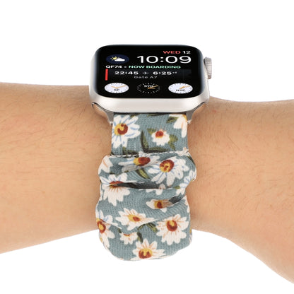 Butterfly Pattern Hair Ring Cloth Watch Band For Apple Watch Series 9&8&7 41mm / SE 3&SE 2&6&SE&5&4 40mm / 3&2&1 38mm(D) by bashfashion