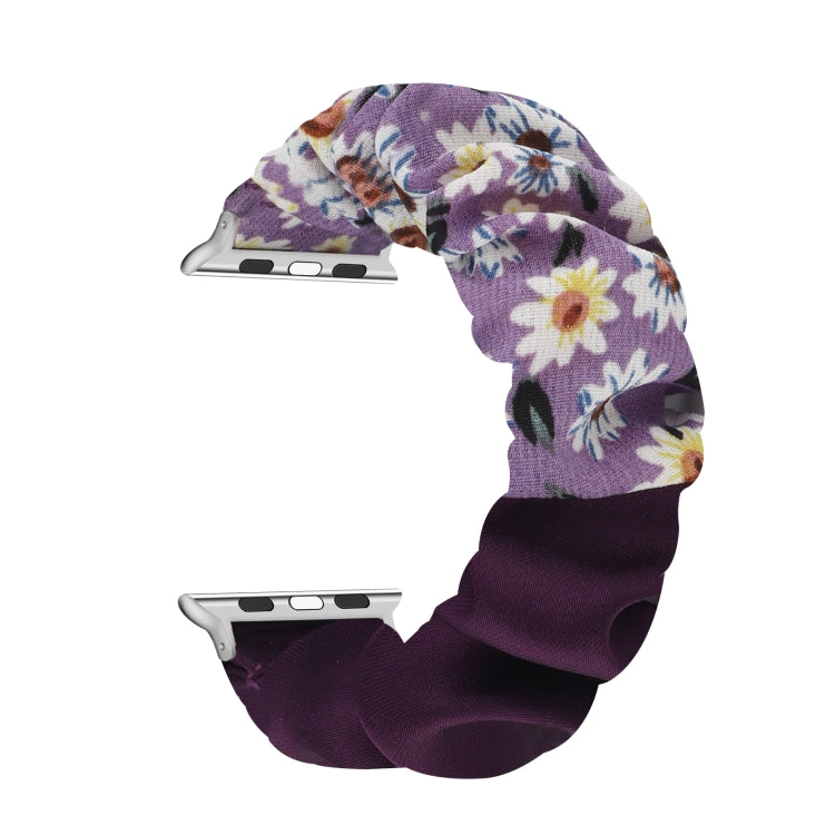 Butterfly Pattern Hair Ring Cloth Watch Band For Apple Watch Series 9&8&7 41mm / SE 3&SE 2&6&SE&5&4 40mm / 3&2&1 38mm(F) by bashfashion