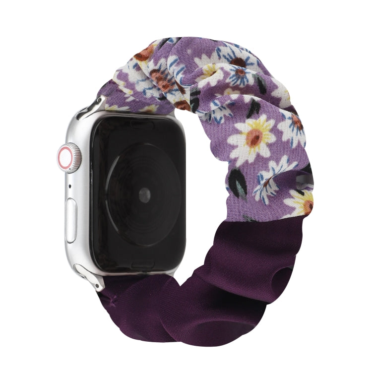 Butterfly Pattern Hair Ring Cloth Watch Band For Apple Watch Series 9&8&7 41mm / SE 3&SE 2&6&SE&5&4 40mm / 3&2&1 38mm(F) by bashfashion