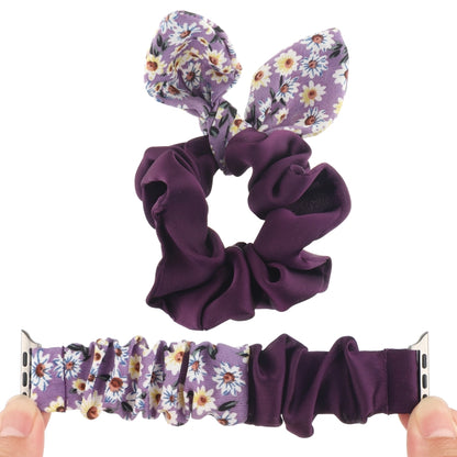 Butterfly Pattern Hair Ring Cloth Watch Band For Apple Watch Series 9&8&7 41mm / SE 3&SE 2&6&SE&5&4 40mm / 3&2&1 38mm(F) by bashfashion