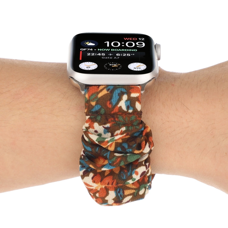 Butterfly Pattern Hair Ring Cloth Watch Band For Apple Watch Series 9&8&7 41mm / SE 3&SE 2&6&SE&5&4 40mm / 3&2&1 38mm(H) by bashfashion