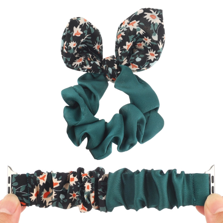 Butterfly Pattern Hair Ring Cloth Watch Band For Apple Watch Series 9&8&7 41mm / SE 3&SE 2&6&SE&5&4 40mm / 3&2&1 38mm(I) by bashfashion