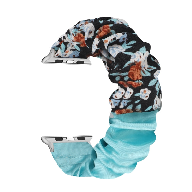 Butterfly Pattern Hair Ring Cloth Watch Band For Apple Watch Series 9&8&7 41mm / SE 3&SE 2&6&SE&5&4 40mm / 3&2&1 38mm(J) by bashfashion