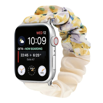 Butterfly Pattern Hair Ring Cloth Watch Band For Apple Watch Series 7 41mm / 6 & SE & 5 & 4 40mm / 3 & 2 & 1 38mm(K) by bashfashion